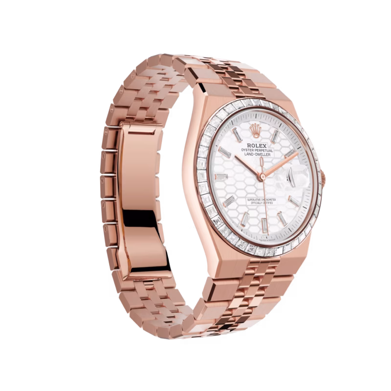 Rolex Land-Dweller 40  Oyster, 40 mm, Everose gold and diamonds  Reference 127385TBR - Image 4
