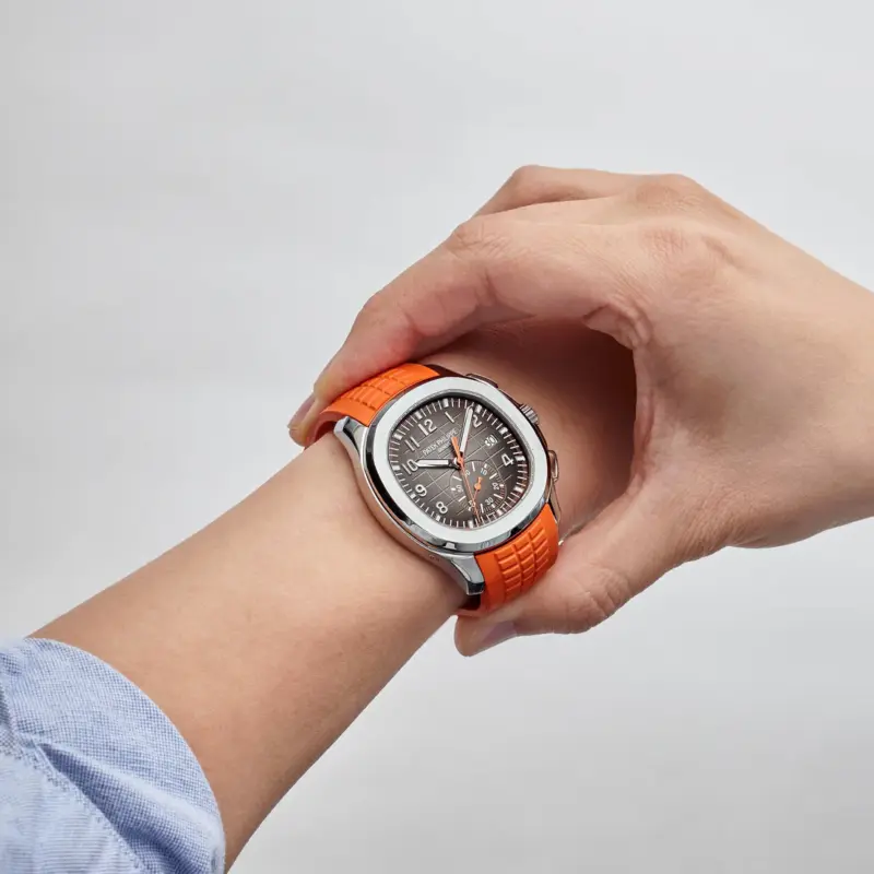 Patek Philippe Aquanaut Chronograph 5968A Orange Strap Automatic Men’s Watch - Image 2